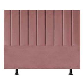 Cabeceira Estofada Cama Box King 195 Cm Maisa Suede rosê