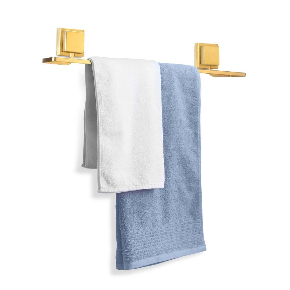 Porta Toalha de Banho 50cm Adesivo Dupla Face 3M Dourado Fosco - 3246 Arthi