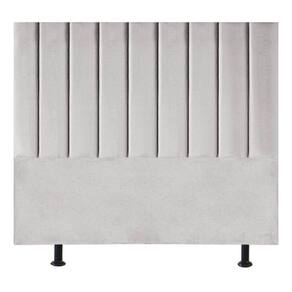 Cabeceira Estofada Cama Casal Queen 160 Cm Paolla Veludo cinzaclaro