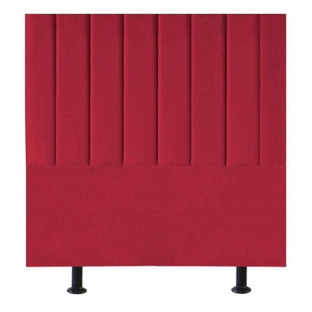 Cabeceira Estofada Cama Box Solteiro 90 Cm Marina Suede vermelho