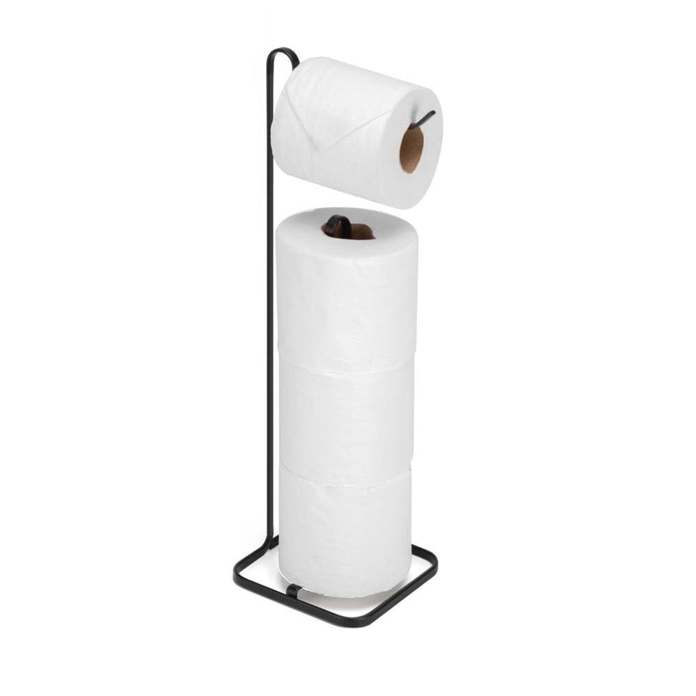 Porta Papel Higiênico 4 Rolos Suporte de Chão Preto Fosco - 2578 Arthi