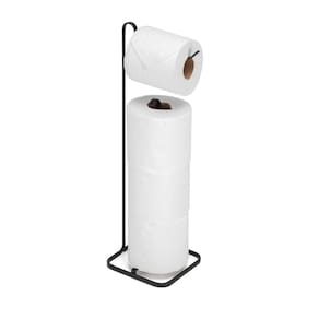 Porta Papel Higiênico 4 Rolos Suporte de Chão Preto Fosco - 2578 Arthi