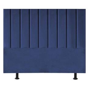 Cabeceira Estofada Cama Casal Queen Size 160 Cm Maisa Veludo azul Marinho