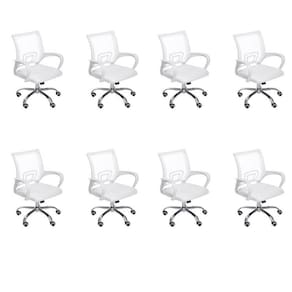Kit 8 Cadeiras para Escritório Diretor Tela Mesh com Relax Tok 3310 Branco