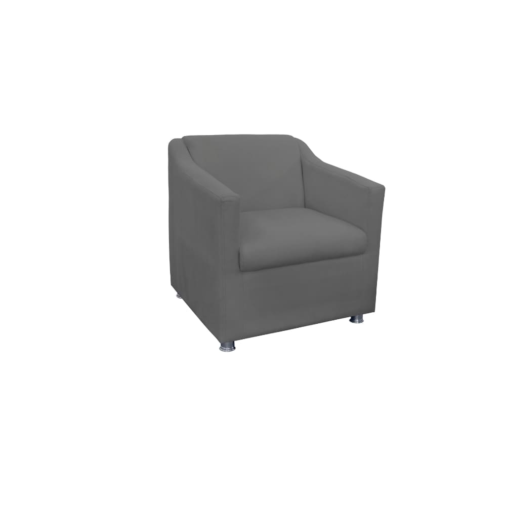 Poltrona Decorativa Tilla Suede Cinza - Montanaris Decor