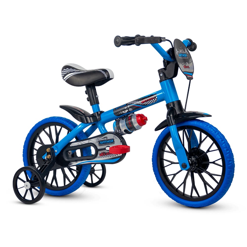 Bicicleta Infantil Aro 12 Com Rodinhas Bike Veloz Criança Menino Nathor