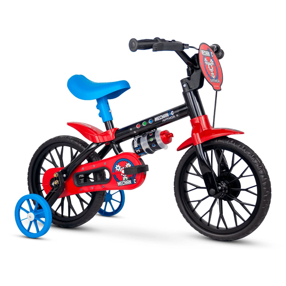 Bicicleta Infantil Aro 12 Mechanic Com Rodinhas Bike Criança Menino Nathor