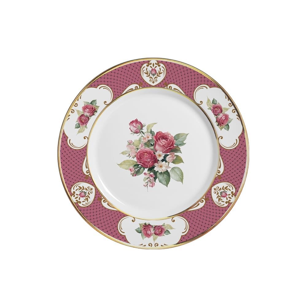 Conjunto com 6 Pratos de Sobremesa Singapura Rosa Ø21cm