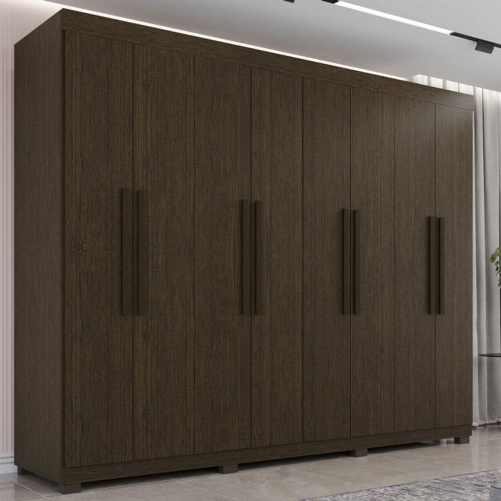 Guarda Roupa Casal 8 Portas e 04 Gavetas Milano Premium Cacau