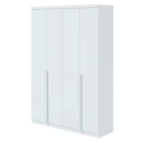 Guarda Roupa Solteiro Alonzo 4 Portas Branco Brilho - Lopas