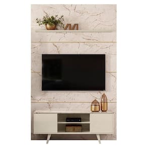 Estante Home Theater Com Bancada Panorama Calacata Off White - Madetec