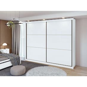 Guarda Roupa Casal Ambiente Toronto Plus Branco Brilho - Lopas