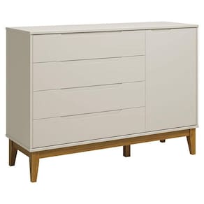 Cômoda Com Porta Classic Elfe Areia Acetinado Amadeirado - Reller