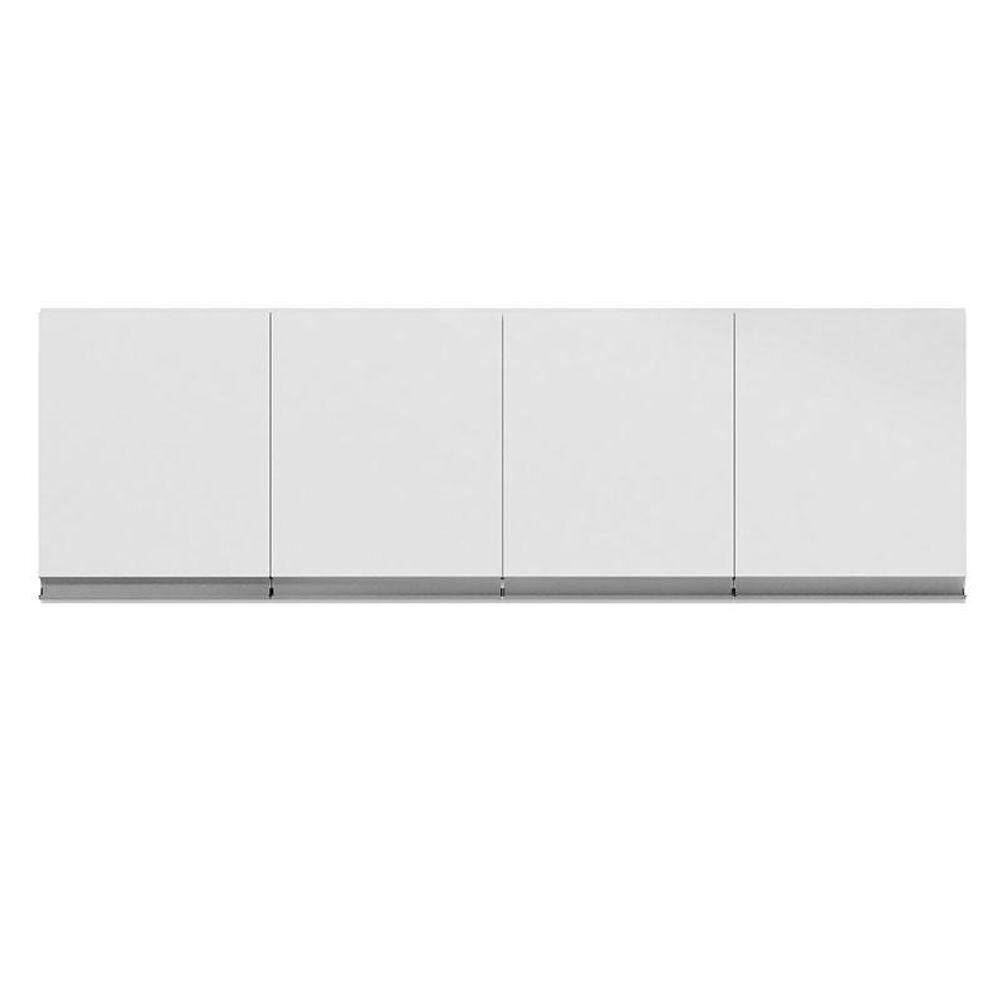Armário Aéreo Para Cozinha Andréia 4 Portas Branco Brilho - Ajl
