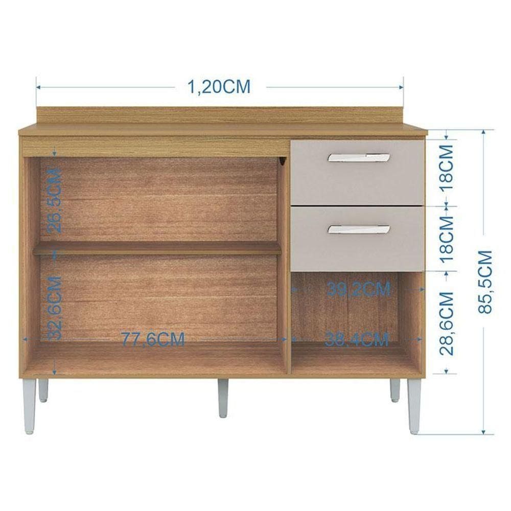 Balcão De Cozinha Ambiente Lavínia Damasco Off White - Poquema
