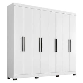 Guarda Roupa Casal Prime 1684 Branco Com Pés Reto News - Araplac