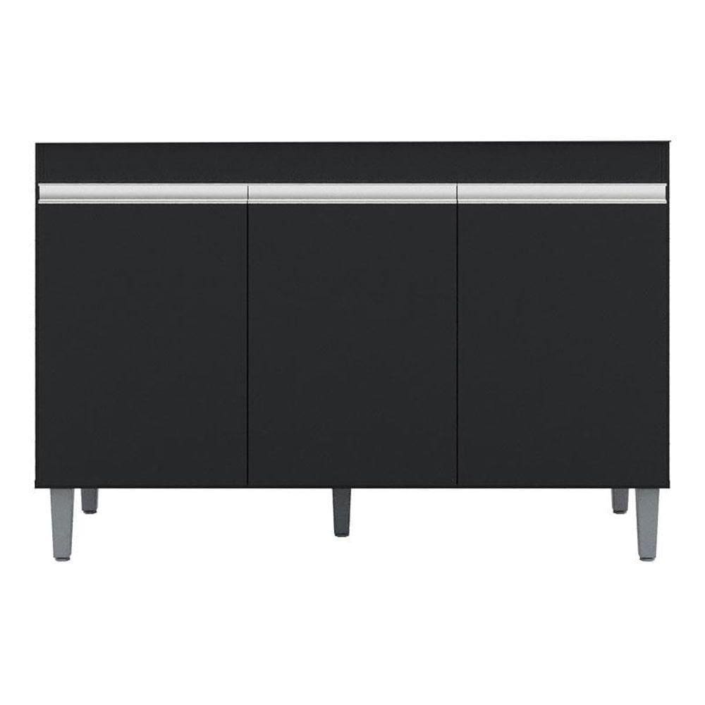 Balcão De Pia Manu 120 Cm Preto Fosco - Ajl