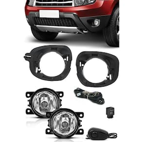 Kit Farol de Milha Neblina Duster 2013 2014 2015 2016 2017 2018 2019 + Base Para Fixação - Interruptor Alternativo