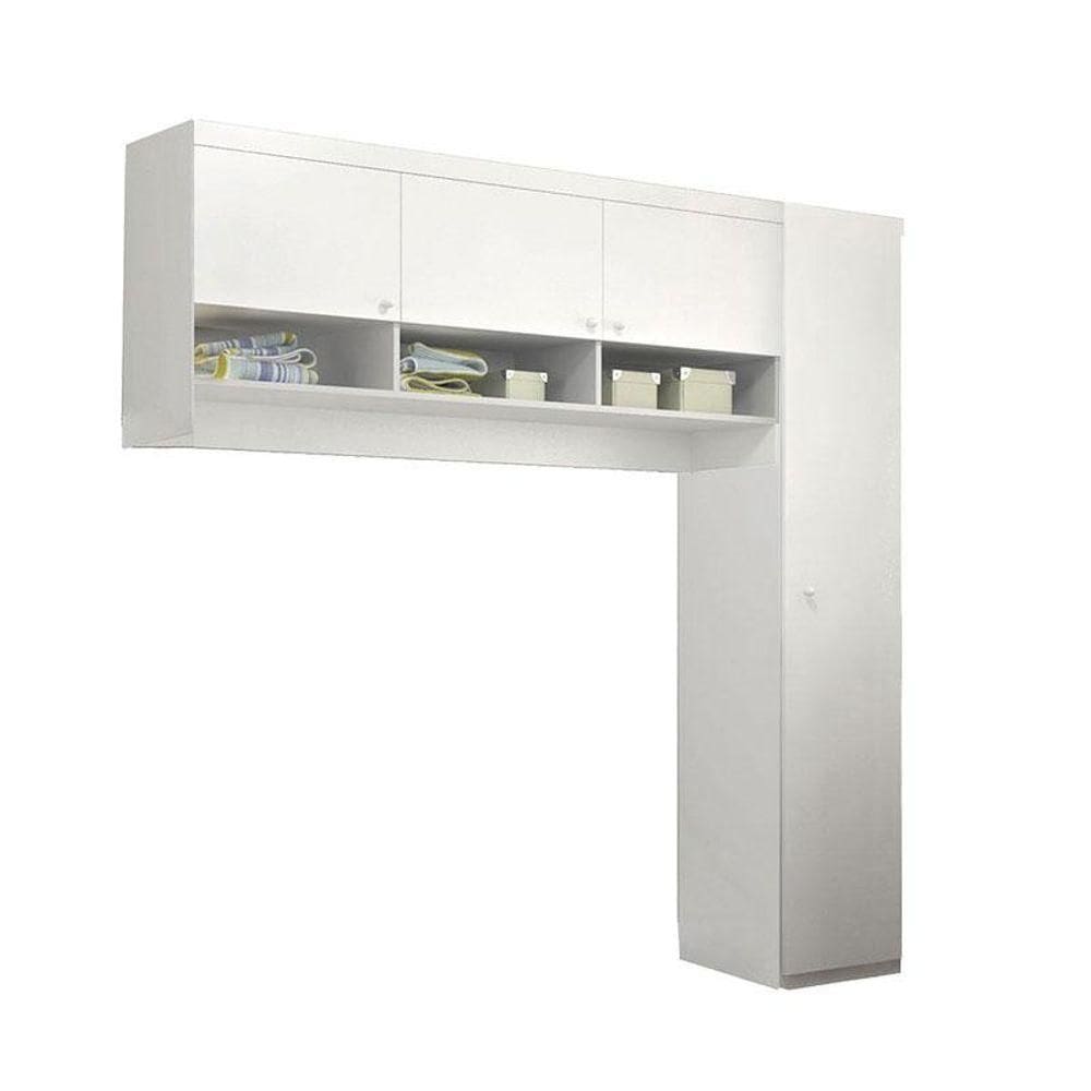 Guarda Roupa Infantil Eloisa 1 Porta Com Modulo Aéreo Branco Brilho - Phoenix Baby