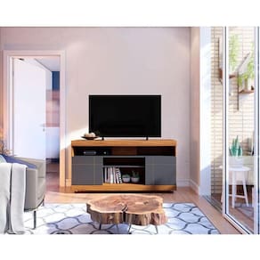 Rack Bancada Ambiente Yara Noce Milano Preto Acetinado - Colibri