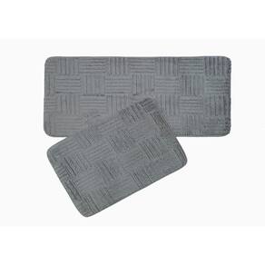 Kit Tapete + Passadeira Antiderrapante Com Felpa Macio 2 Pçs