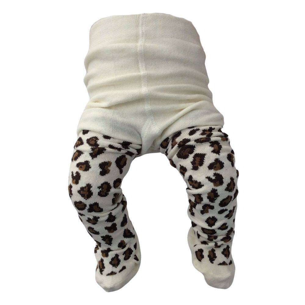 Meia Calça lã bebe fem Everly Bege Onça