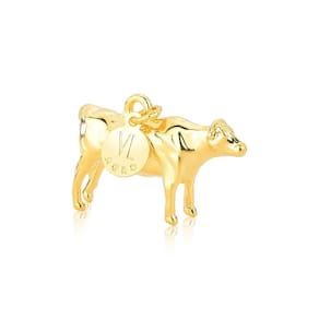 Bibelô Decorativo Mini Boi Revestido em Ouro