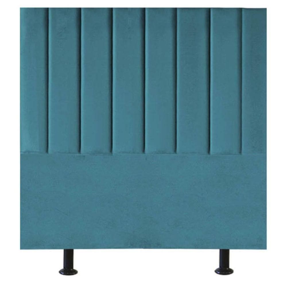 Cabeceira Estofada Cama Box Casal 140 Cm Maisa Suede azul Turquesa