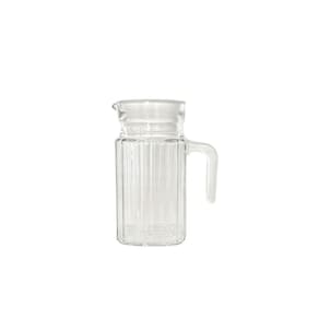 Jarra De Vidro Grosso Com Tampa Design Resistente 500ml Servir Bebidas Drinks Suco Água Transparente