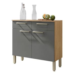 Balcão De Cozinha Nala Freijó Gris - Kits Paraná