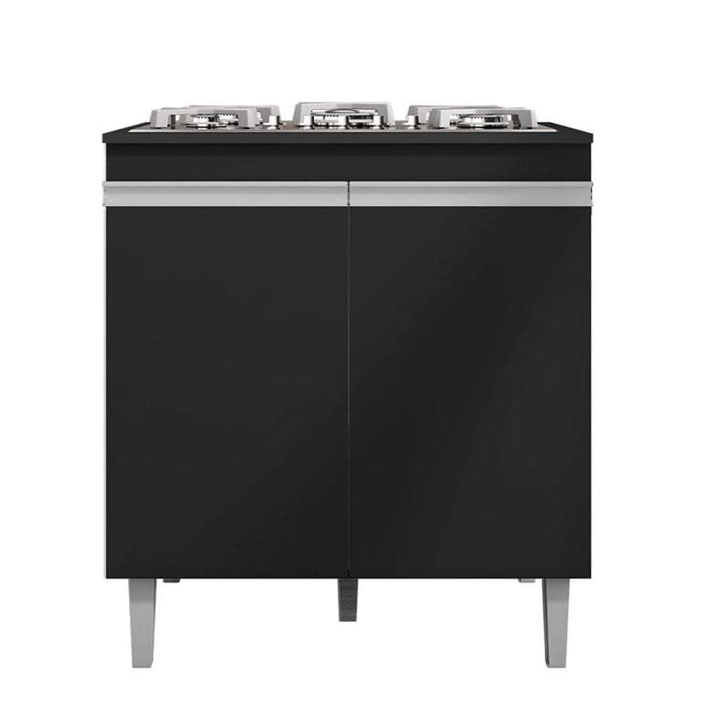 Balcão Cooktop Andréia Preto Fosco - Ajl