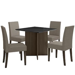Kit Mesa de Jantar Helo Com Vidro 90x90 com 4 Cadeiras Josi