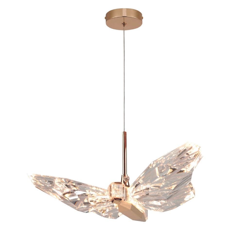 Pendente Borboleta Dourado LED 8W 3000K