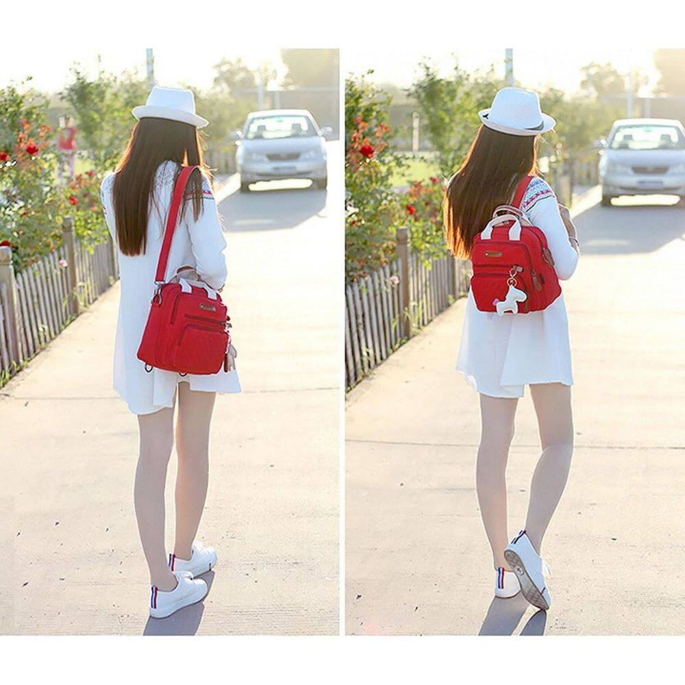 Mochila Crossbody Mini Multifuncional Vermelha