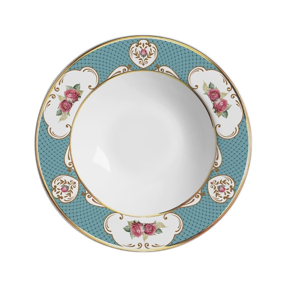Conjunto com 6 Pratos Fundo Singapura Turquesa Ø25cm