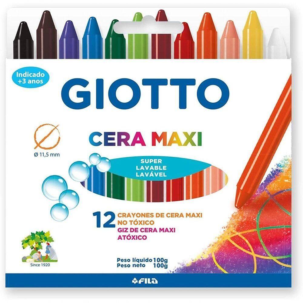 Giz De Cera Maxi Com 12 Cores Giotto