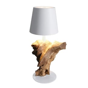 Abajur / Luminária De Mesa O`thentique Portátil Modelo Sera Raíz Branco