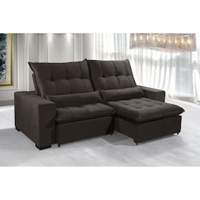 Sofá Retrátil e Reclinável 2,30m ESTILO ESTOFADOS - ELLOA com Velusoft D33 "MARROM"