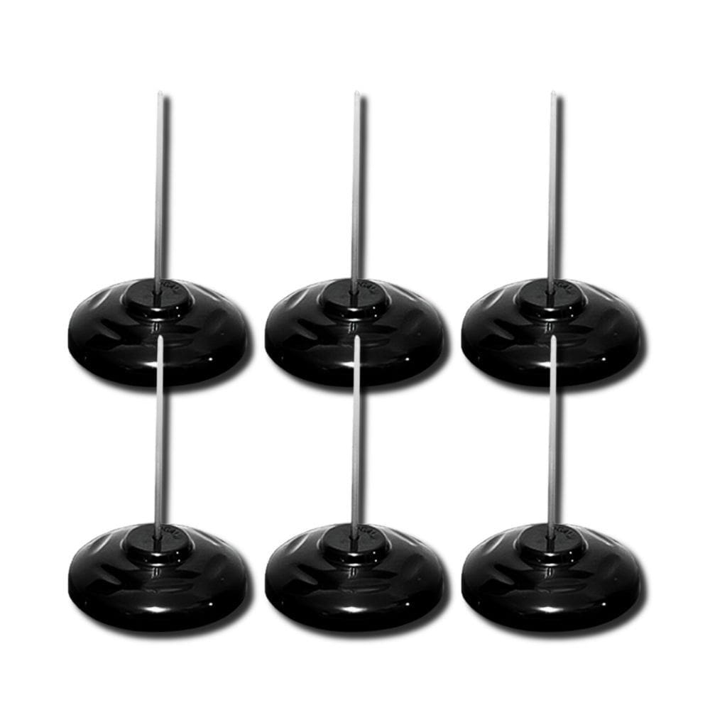 Kit 06 Espeto para Papel Comanda Preto Base Plástica - Cavia | Bilhetes | Bar | Restaurante | Comércio