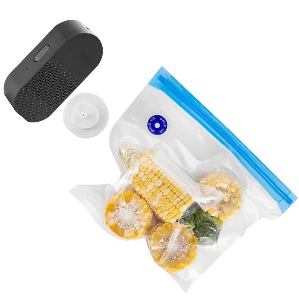Seladora A Vacuo 2 Em 1 Conserva Alimentos Comida Enche Bola Bomba Ar Portatil
