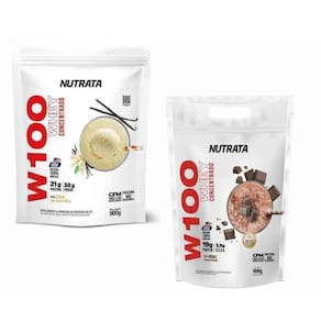 Kit 2 Whey Nutrata W100 Refil 900G Baunilha E Chocolate