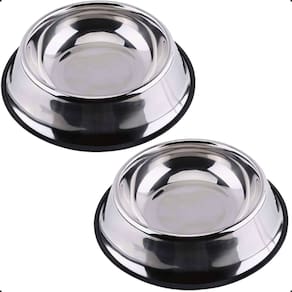 Comedouro Tigela Pote Inox Para Cão Cachorro 1380ML 30Cm 2Un
