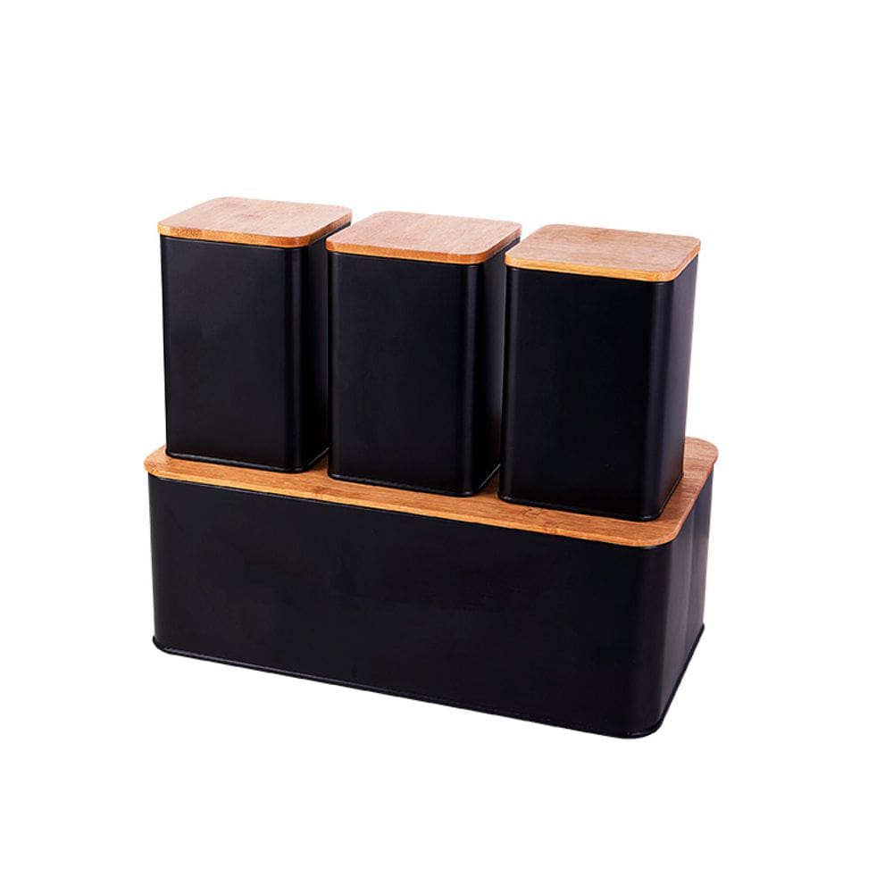 Conjunto Porta Pão Mimo BH23352 Metal Preto