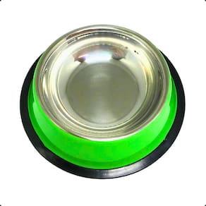 Pote Tigela Comedouro Inox Cão Gato Pet 22Cm 400ML Verde M