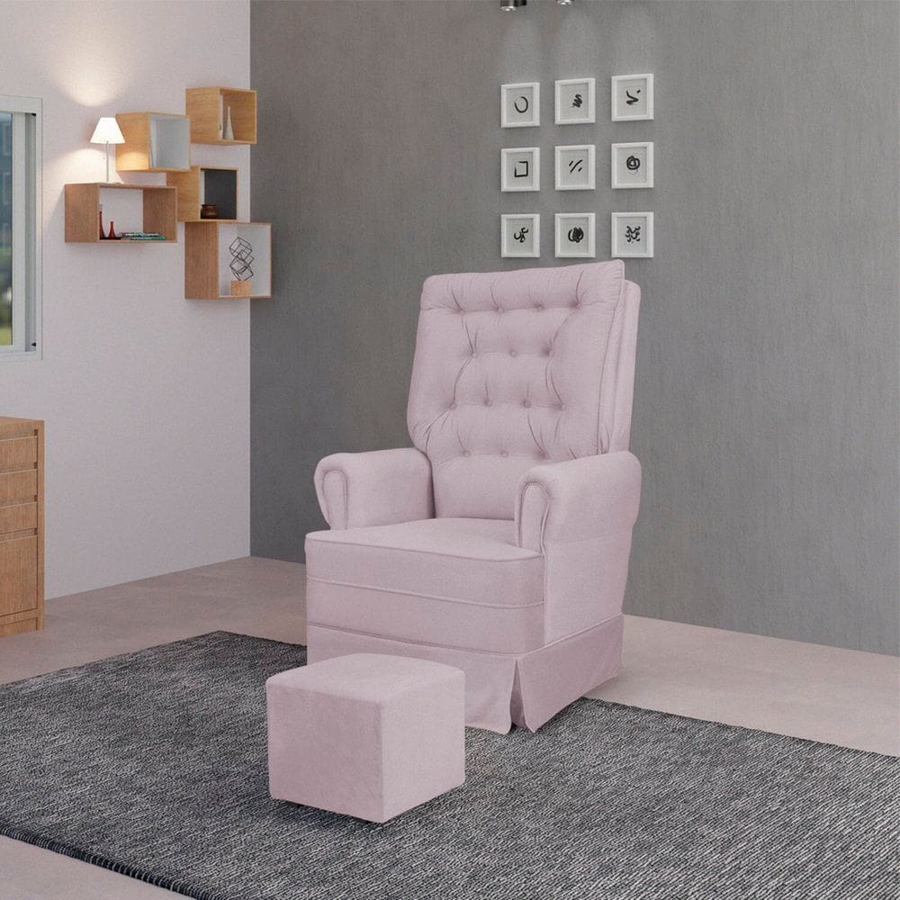 Poltrona Amamentação com Balanço Eloa Rosa