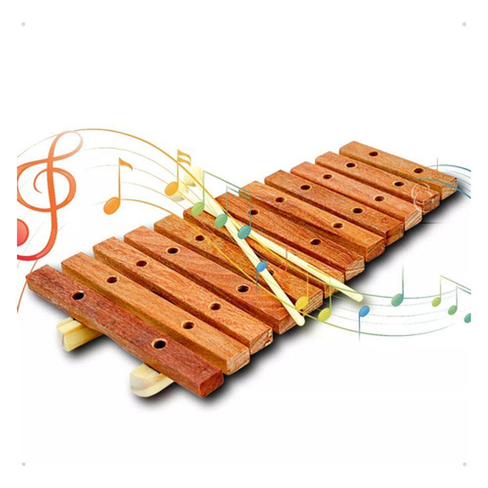 xilofone infantil 12 teclas madeira natural ecologico p2111
