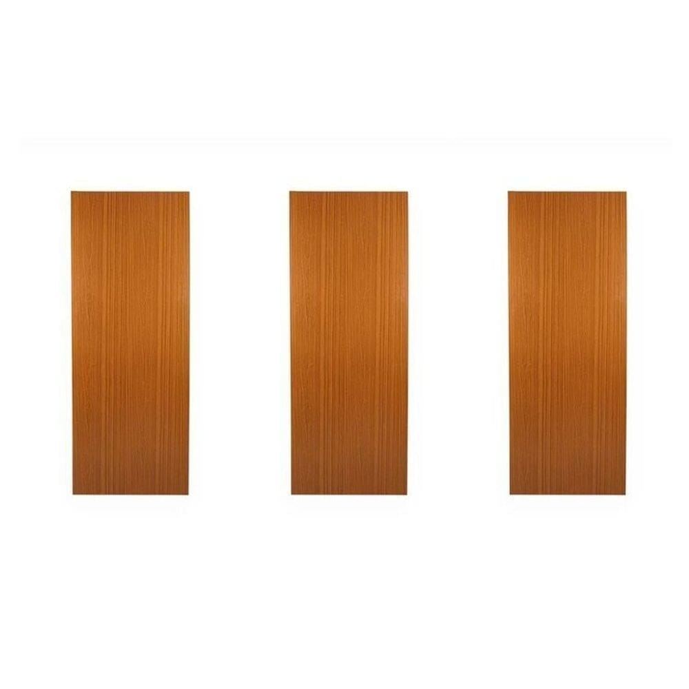 Kit com 3 Folhas de Porta Madeira Lisa 210x82cm Espessura 3,5cm Melamínica Mogno