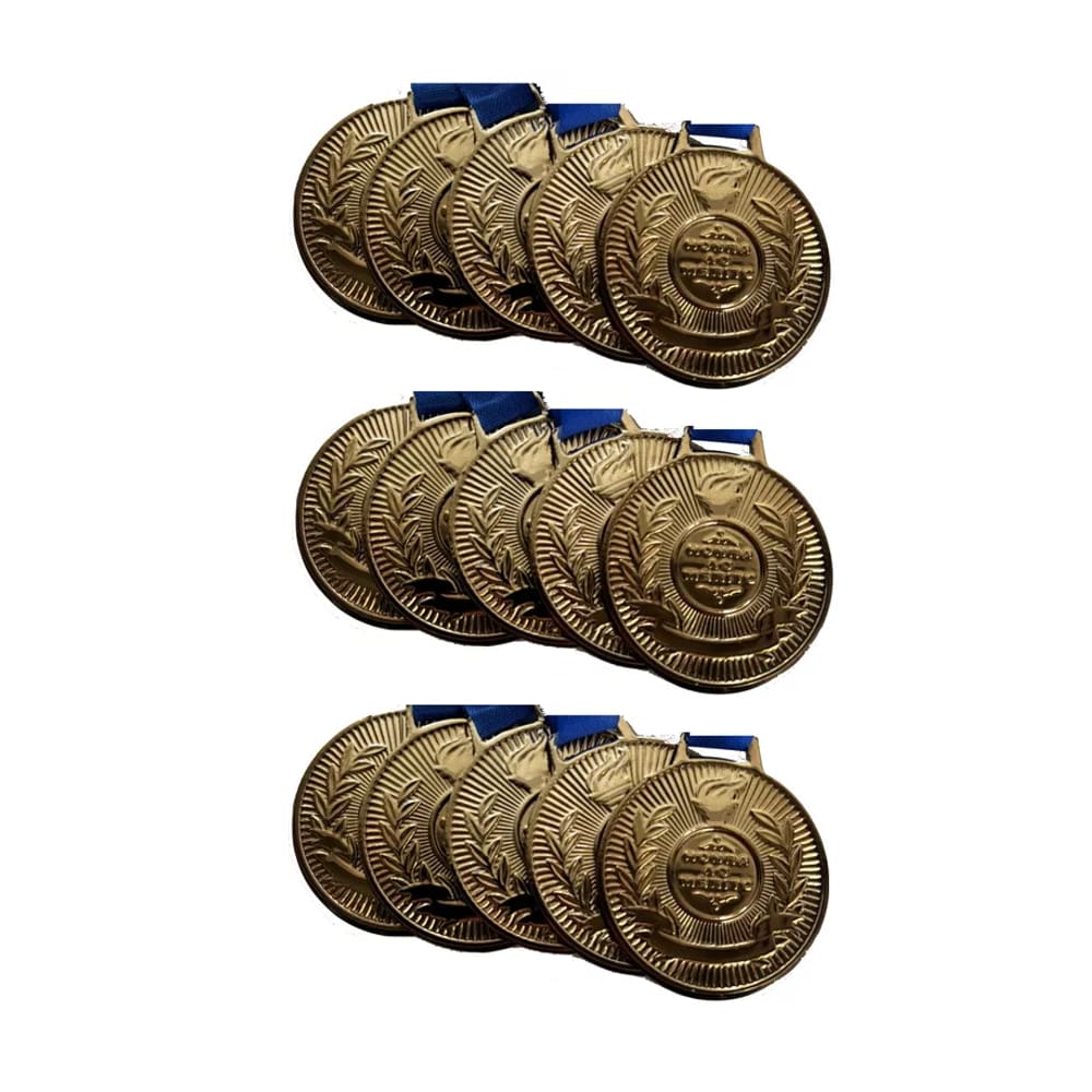 30 Medalhas Honra ao Mérito 3,4cm Ouro Prata Bronze com fita