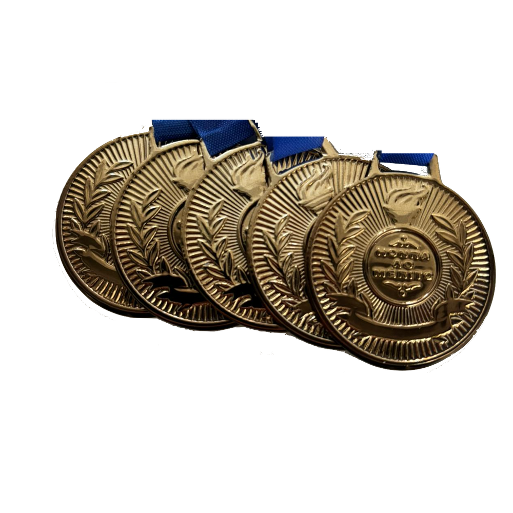 5 Medalhas Honra ao Mérito 3,4cm Ouro Prata Bronze com fita