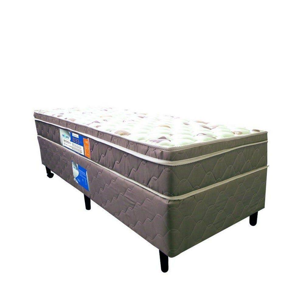 Cama Box + Colchão Netsono Euro Solteiro One Face D33 100x200x52cm